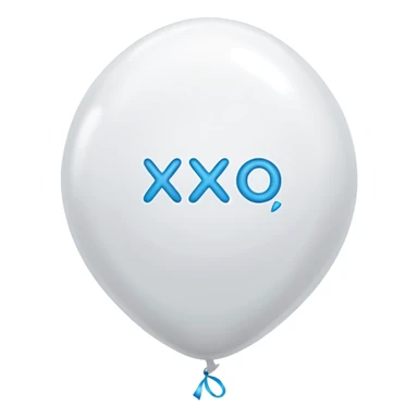 white balloon with “xo” inside sticker