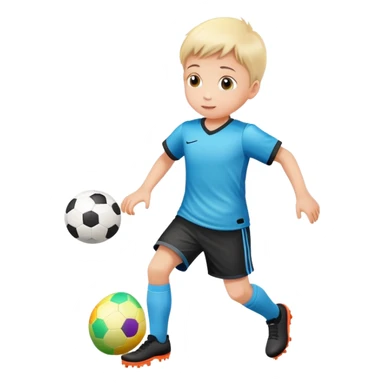 Bambino che gioca a pallone con un uovo di Pasqua  sticker