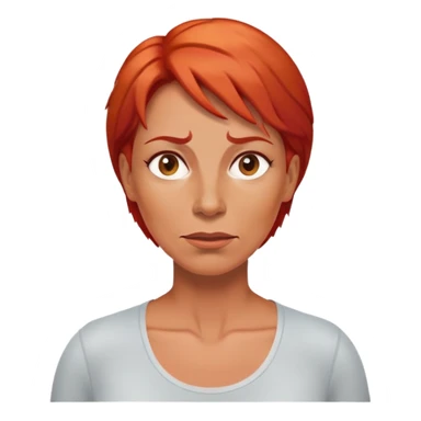 50 year old woman sweating heat long red hair sticker