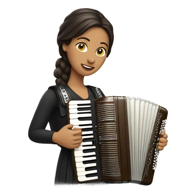 Brunette playing the accordion sticker