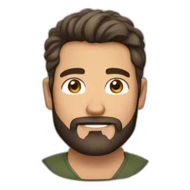 hombre, moreno, barba de candado, cabello corto sticker