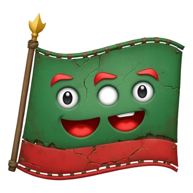 green and red war banner sticker