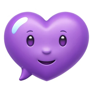 chat bubble emoji with a purple heart inside of it sticker