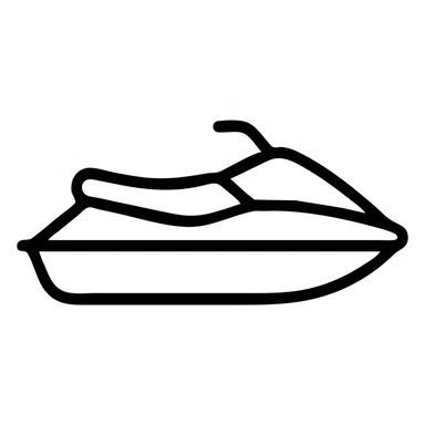 jetski icon, side view, streamlined shape, clear and simple, modern icon style sticker