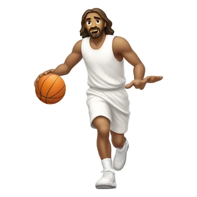 Jesus playing basketball  sticker