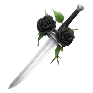 sword with black roses sticker
