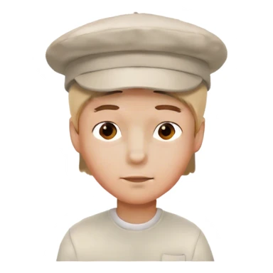 boy in white shirt hat sticker