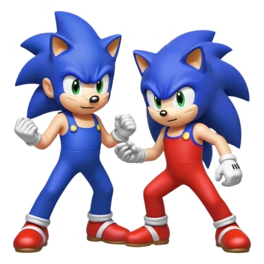 Mario vs sonic sticker