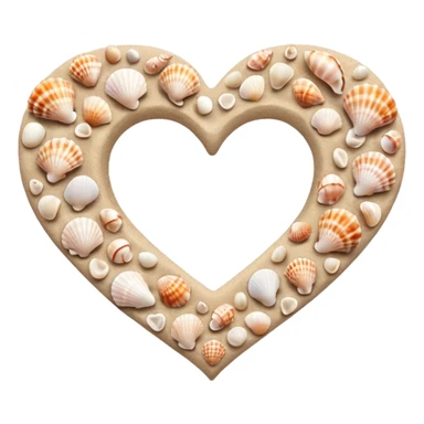 beach themed heart sticker