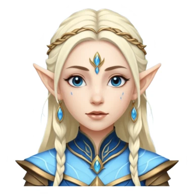 ESO female water elf with scale skin warrior with lashes and earrings sticker