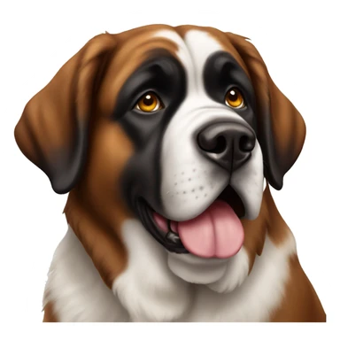 Beautiful Saint bernard dog with brown dark hair sticker