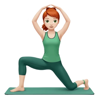 pilates girl whit redhead whit green olvide sports set sticker