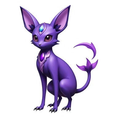 Shiny Exotic Badass Mysterious Gothic Noibat-Espeon-Pokémon-Fakémon-hybrid-creature (full body) sticker