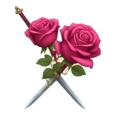 roses entagled on sword  sticker