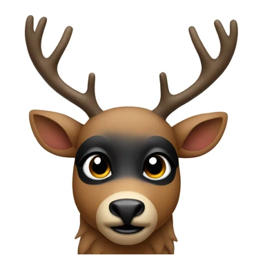christmas deer with a black face sticker