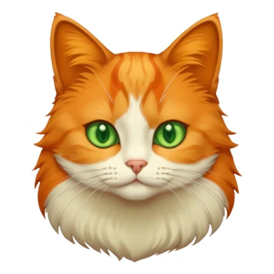 orange cat with green eyes sticker