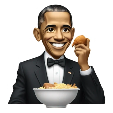 Barack Obama eating chicken sticker