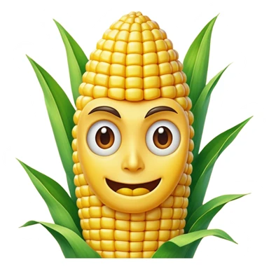Realistic corn with face 3d sticker
