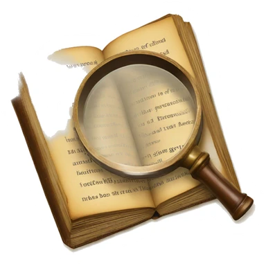 vintage book with magnifying glass sticker