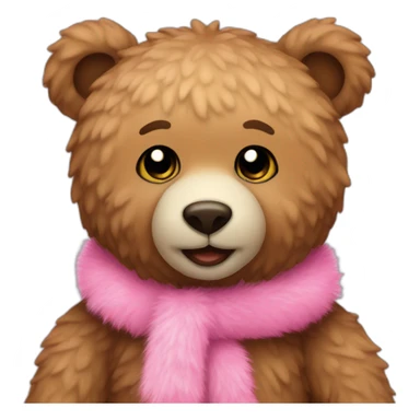 Teddy bear with pink fur sticker