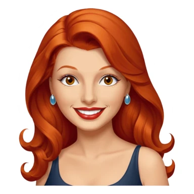 Rita Hayworth with long red hair, hazel eyes sticker