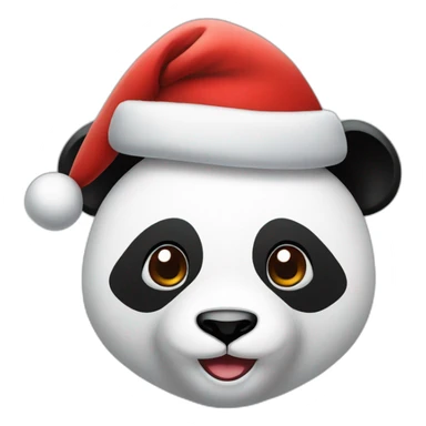 panda face with Christmas hat sticker