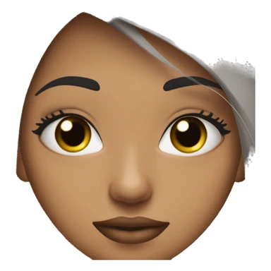 Mujer con piel blanca ojos negros oscuros, pelo de color negro largo sin flequillo con la ralla del pelo en el medio labios rosas imoji normal 🙎‍♀️ sticker