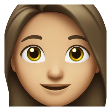 brunette with long hair and green eyes smiles sweetly sticker