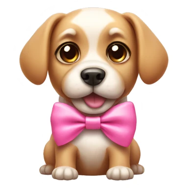 Cute dog with a pink bow  sticker