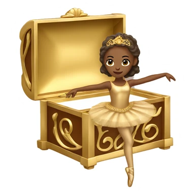  brown ballerina in a gold music box sticker