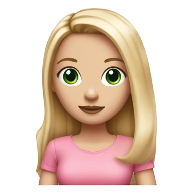 Realistic White girl with Long straight blonde hair and green eyes, tattoos, full body wearing pink dress, holding pink handbag sticker