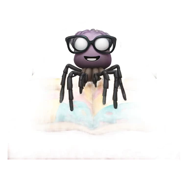Tarantula with pajamas and reading glasses in bed sticker