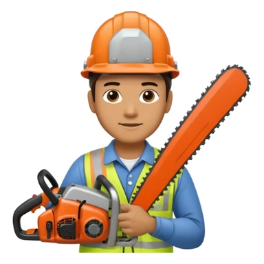 man with a chainsaw sticker