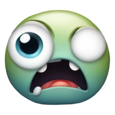 a one eye monster sad and crying sticker