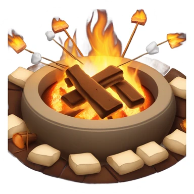 Fire pit with roasting s’mores sticker