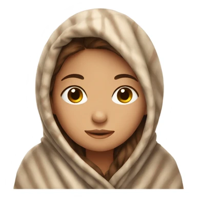 Brown hair girl cuddled in a blanket  sticker