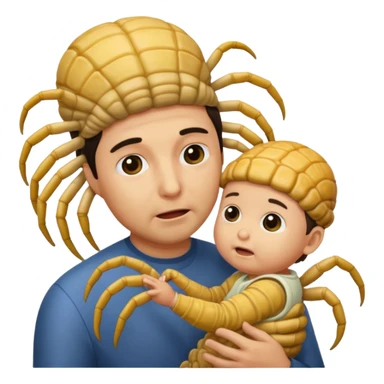 man with Baby Facehugger on his face sticker