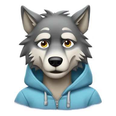 Wolf wearing chill guy clothes thats fed up  sticker