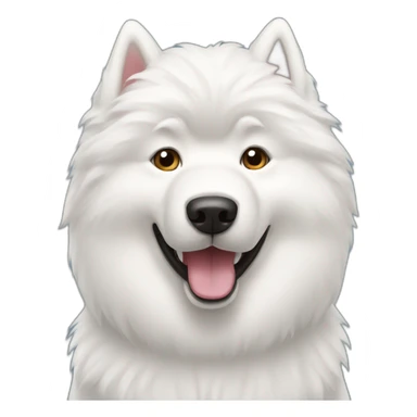 samoyed dog using phone sticker