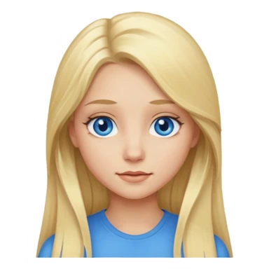 blonde girl long hair blue eyes sticker
