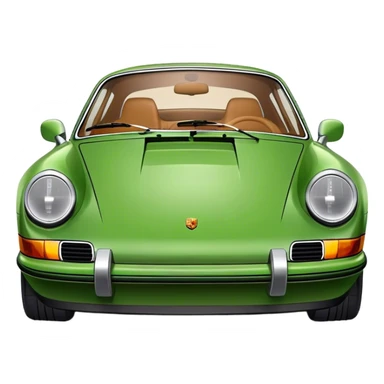 Green Porsche 911 with tan colour interior  sticker