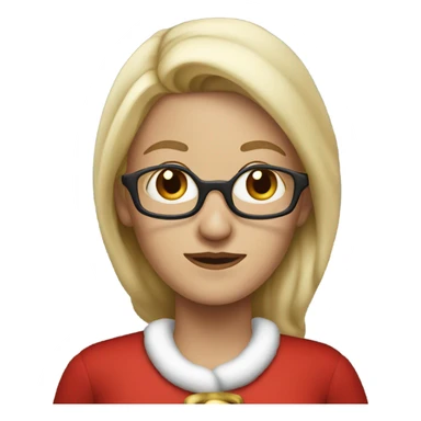 blonde middle aged woman with brown eyes dressed as santa claus sticker