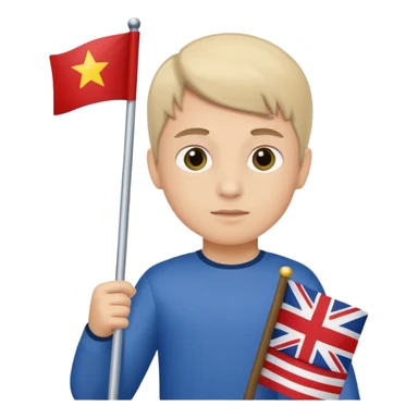 Flag holder kid sticker