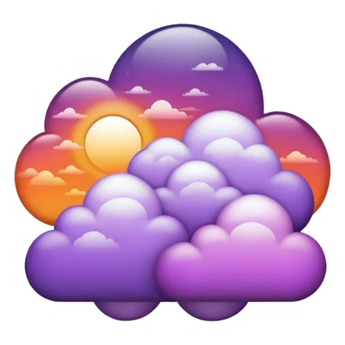 Sunset with clouds sticker