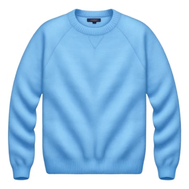 sky-blue wool sweater with light fabric folds and soft shading, casual style, Knitten. sticker