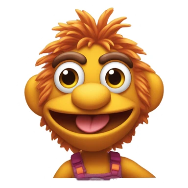 Attractive with adorable huge eyes  Detailed image of  fraggle rocks hot muscle trainer sunset colored sticker