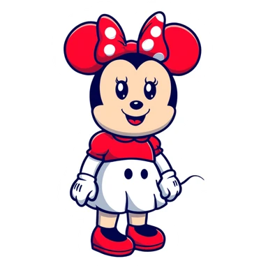 Minnie Mouse cartoonish sticker sticker