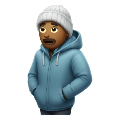 man feeling cold sticker