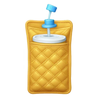 quilted rectangular pouch with sipper sticker