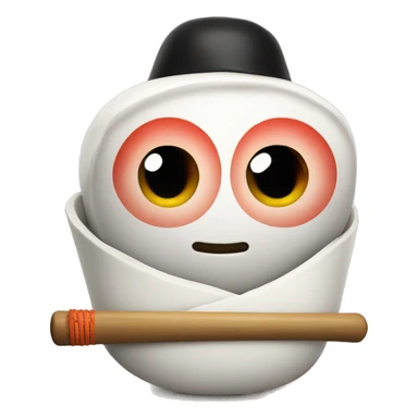 sushi with eyes and baseball bat  sticker